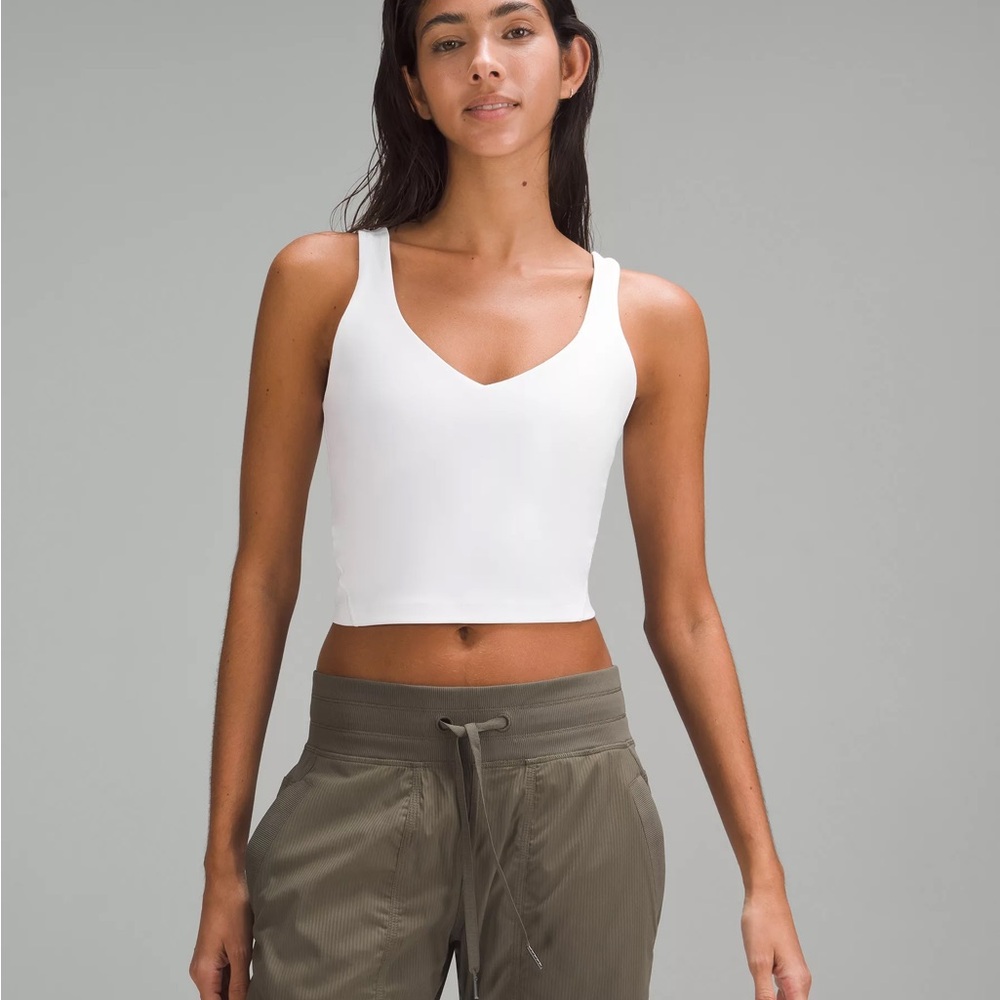 Lululemon White V-Neck Crop Top